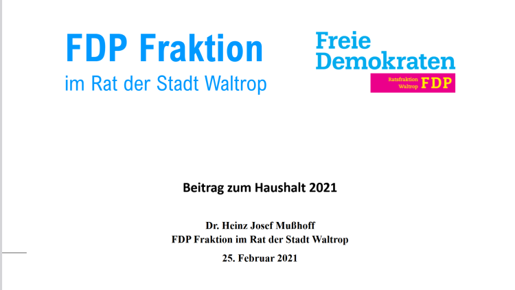 Haushaltsrede 2021